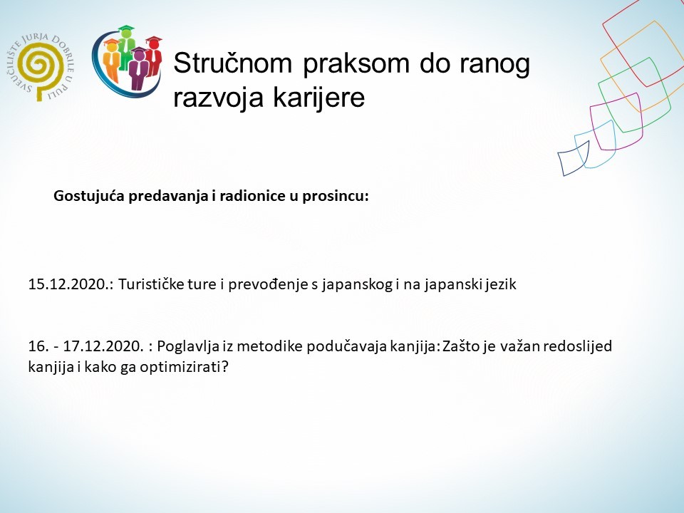 Gostujući predavači u prosincu na studiju Japanskog jezika i kulture