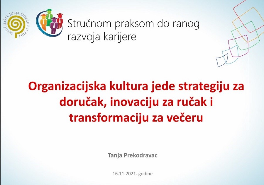 Online istraživački projekt „Organizacijska kultura jede strategiju za doručak, inovaciju za ručak i transformaciju za večeru“